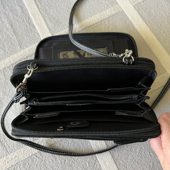 Black 4" x 7" Shoulder Purse-Wallet - Picture 6 of 6